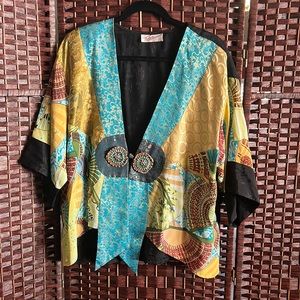 Sterling silver vintage art to wear kilmono Jacket/cover-up